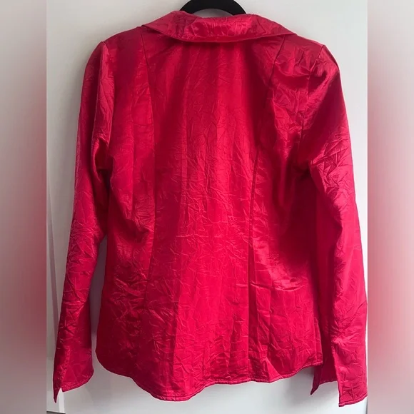 Free People Star Eyes Crinkle Red Top in Small NWOT - Picture 8 of 10